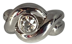 Bague Bandeau à anneaux en or blanc et diamant