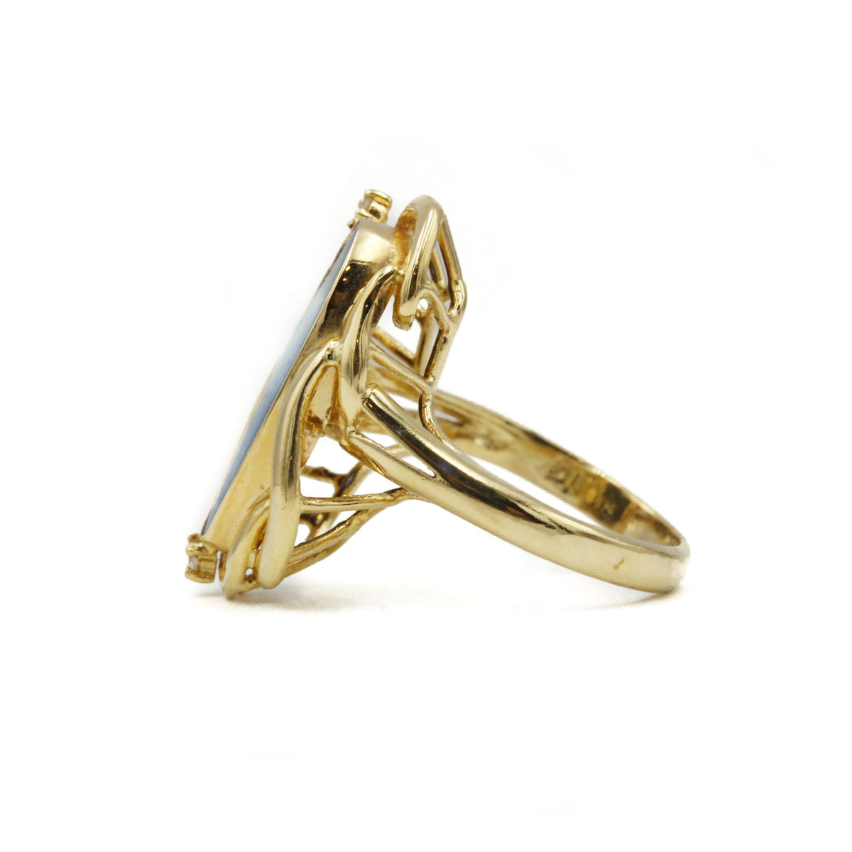 Bague - Or, Opale et diamants
