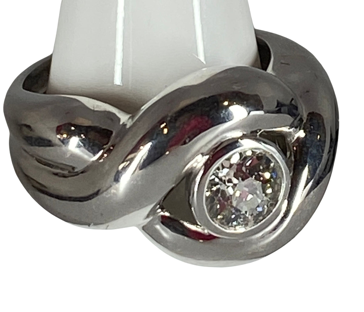 Bague Bandeau à anneaux en or blanc et diamant