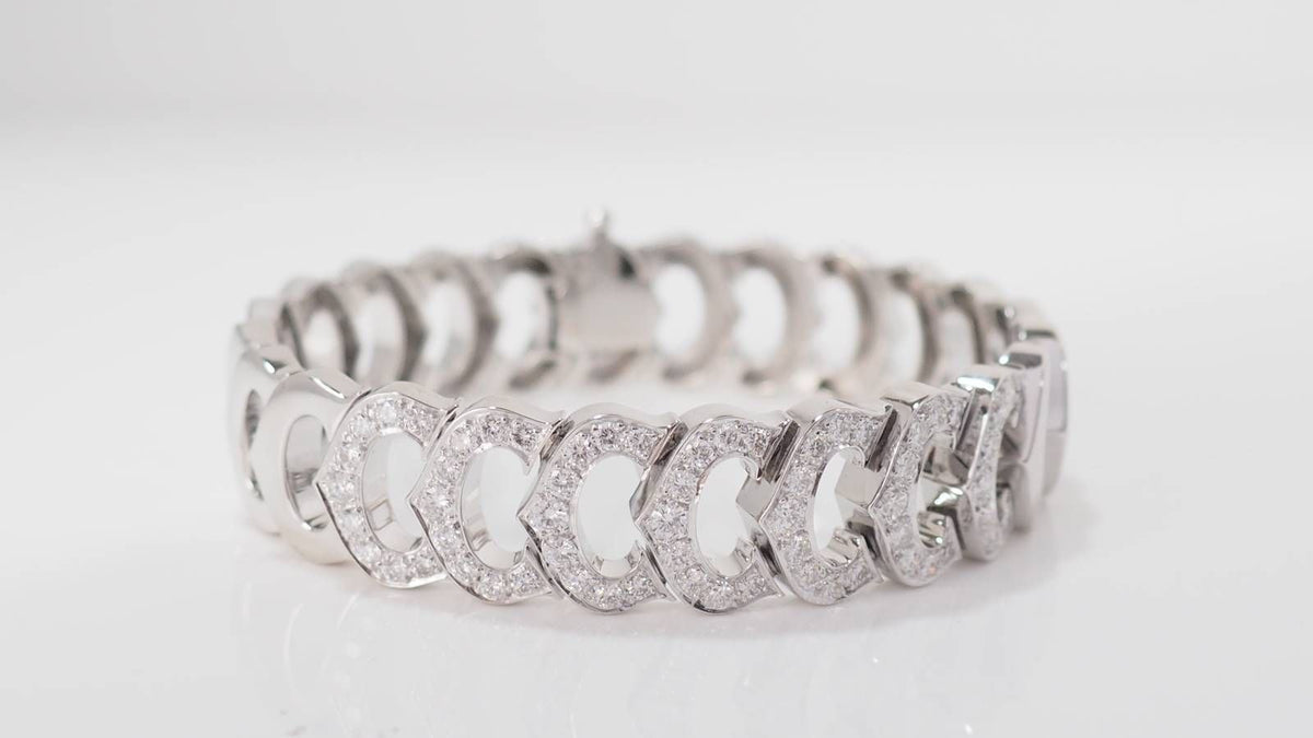 Bracelet Collection C de Cartier en or blanc et diamants
