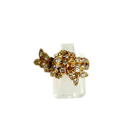 Bague STERLÉ "noeud" en or jaune et diamants (Taille 52)