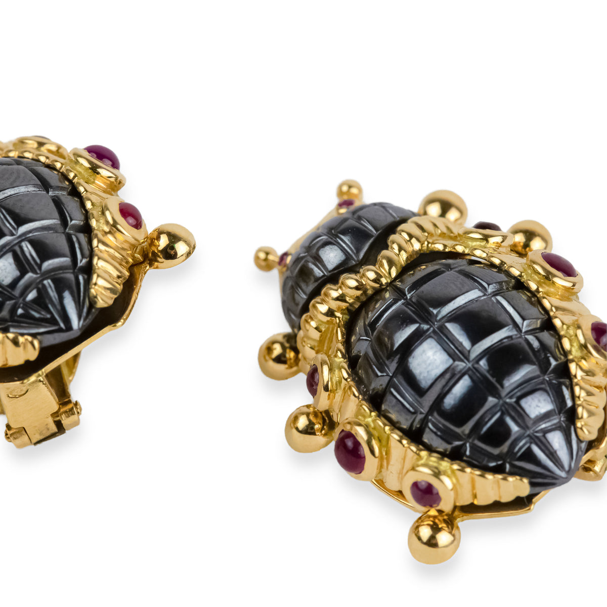 Parure Eva SEGOURA en or jaune, hématite et diamants
