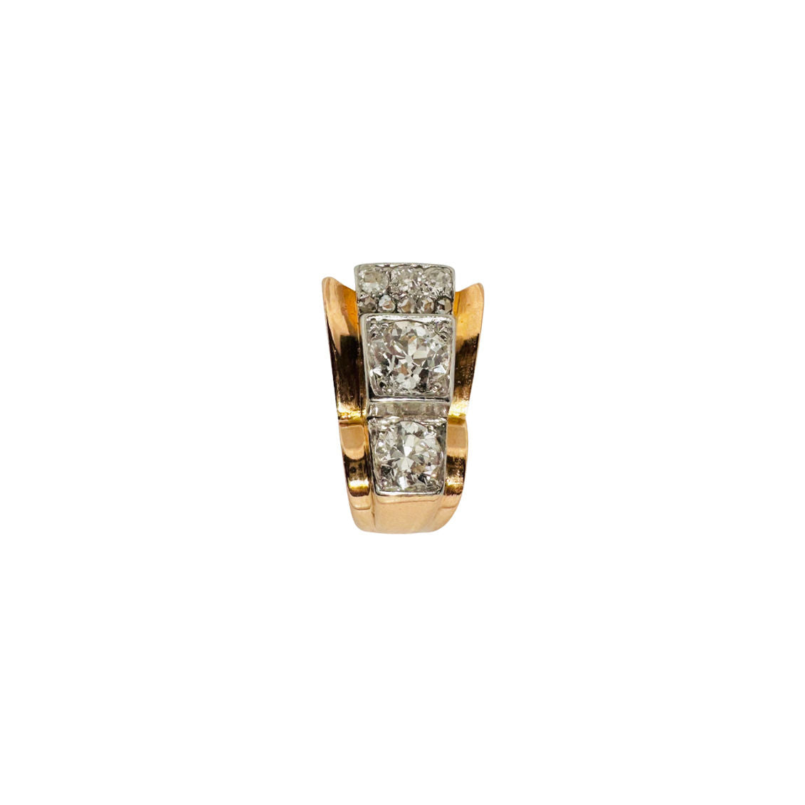 BAGUE TANK OR & DIAMANTS