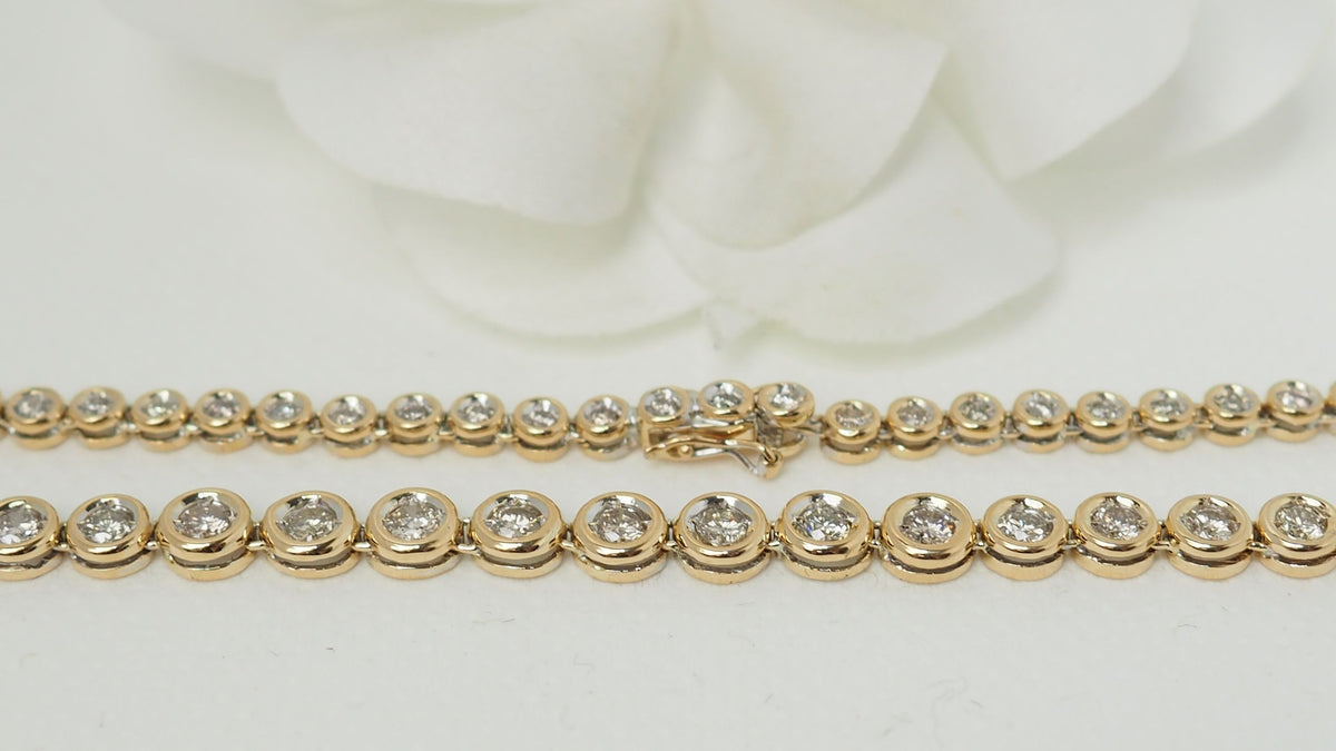Collier rivière en or jaune et diamants