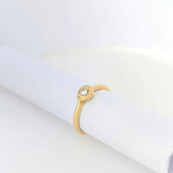Bague Solitaire en or jaune et diamant
