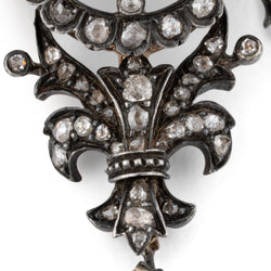 Broche en or jaune, argent et diamants Fin XIX