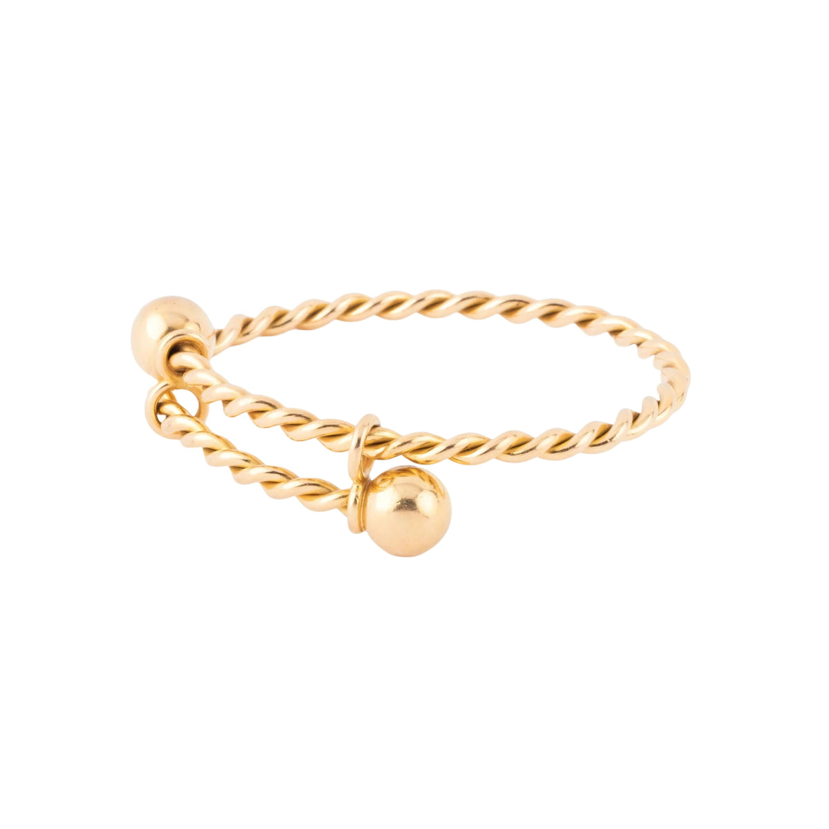 Bracelet jonc en or jaune torsadé