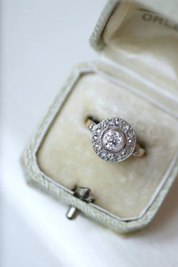 Bague cible ronde diamants