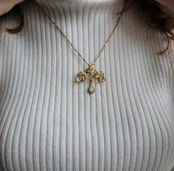 Broche Napoléon III Or Jaune Et Opales