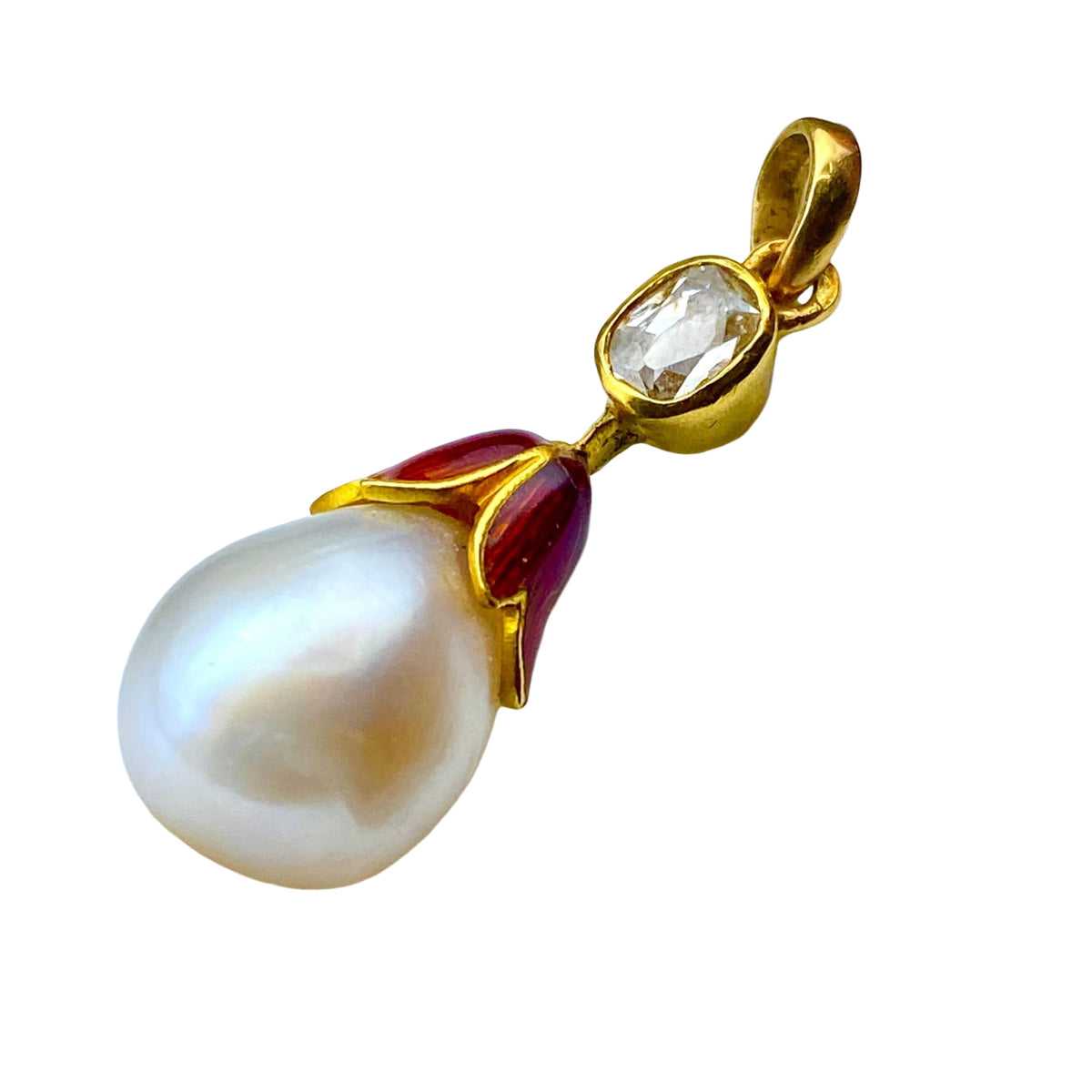 Pendentif perle fine , diamant ,or ,époque vers 1900
