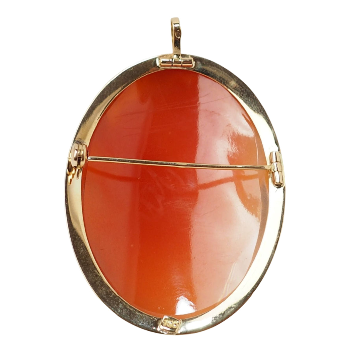 Broche Pendentif Camée en or jaune et coquillage