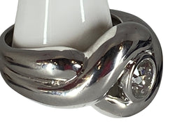 Bague Bandeau à anneaux en or blanc et diamant