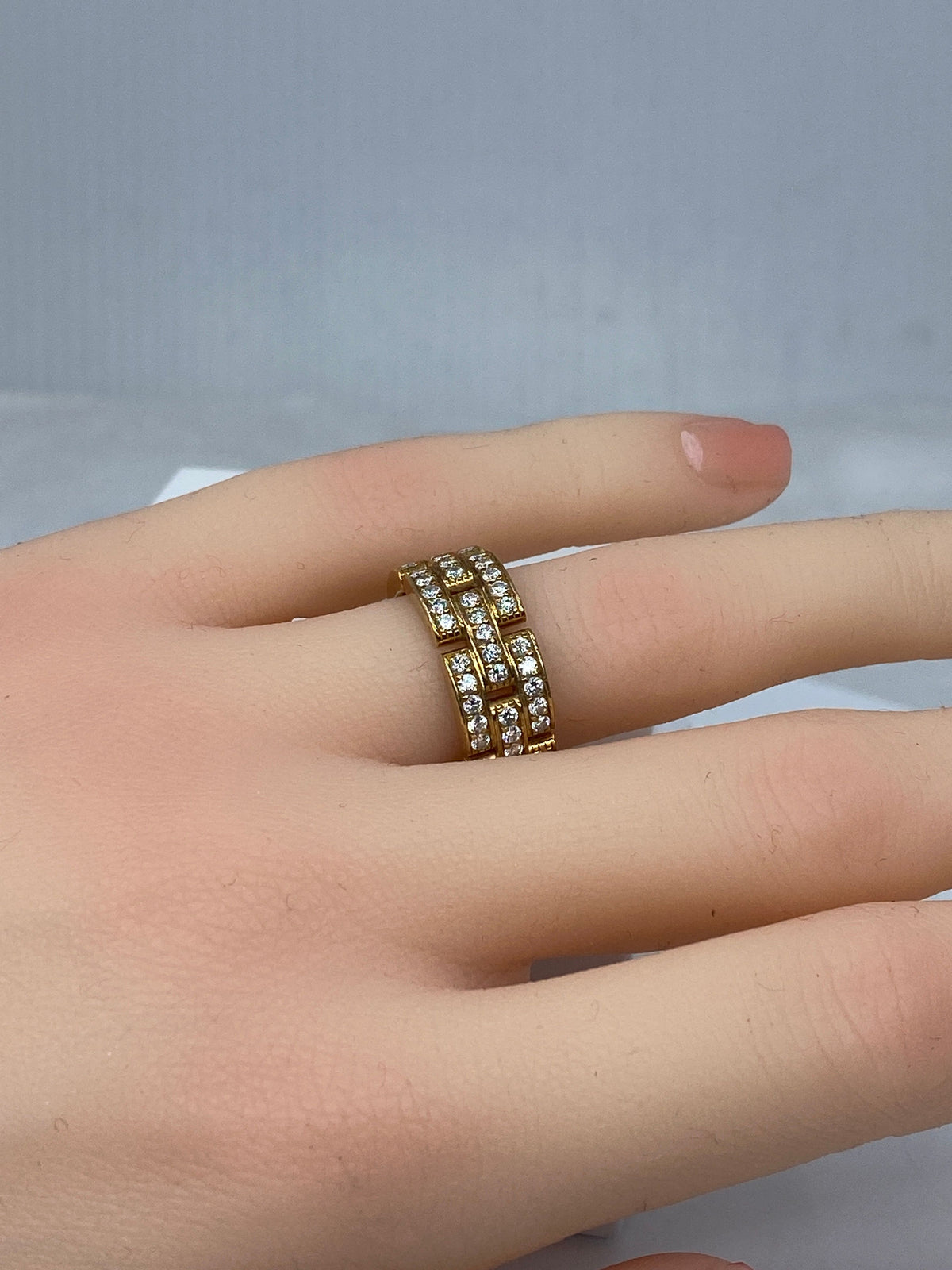 Bague CARTIER maillons PANTHÈRE en or jaune et diamants
