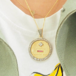 Pendentif Augis en or jaune, diamants et rubis