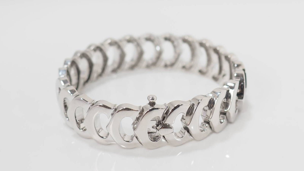 Bracelet Collection C de Cartier en or blanc et diamants