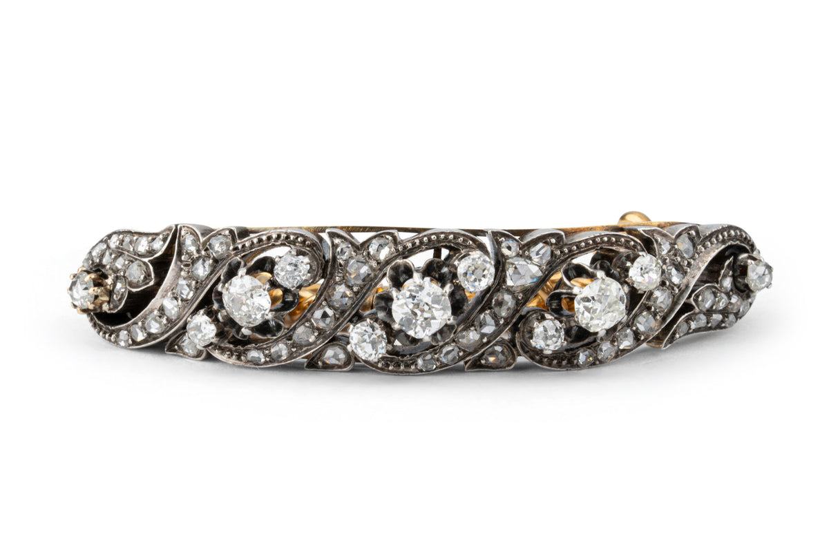 Bracelet Gourmette en or jaune, argent et diamants