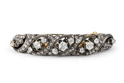 Bracelet Gourmette en or jaune, argent et diamants