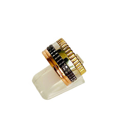 Bague BOUCHERON Quatre Classic grand modèle en or jaune, or rose, or blanc et PVD marron (taille 54)