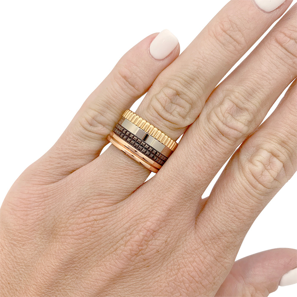 Bague Bandeau BOUCHERON "Quatre Classique Large" en ors et PVD