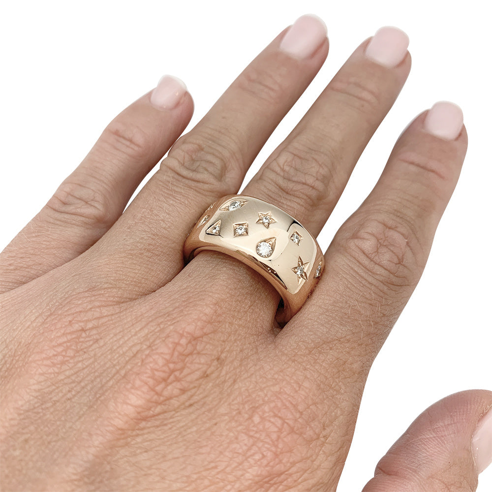 Bague Pomellato, "Iconica", or rose, diamants