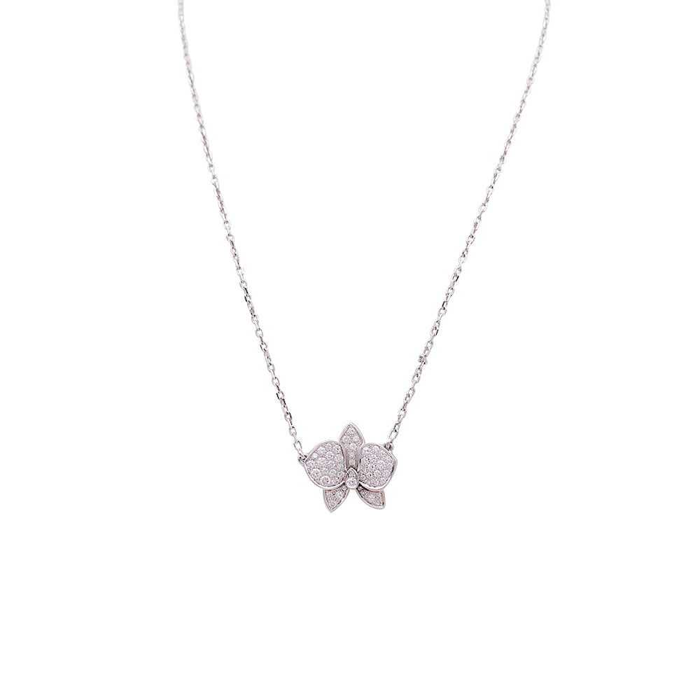 Collier Cartier, "Caresse d'Orchidées", or blanc, diamants