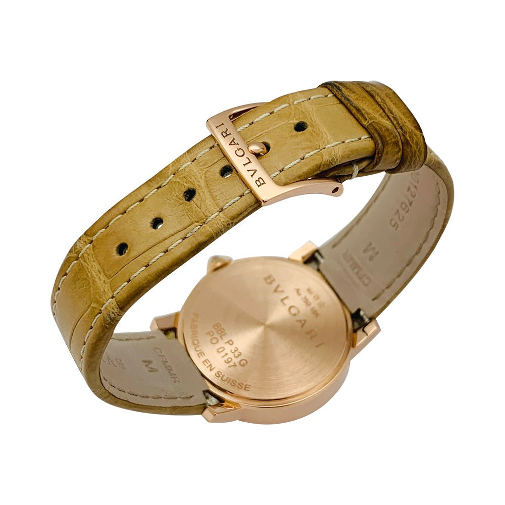 Montre Bulgari, "BB33", or rose, nacre et diamants. - Castafiore
