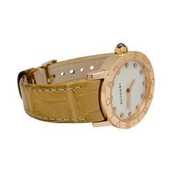 Montre Bulgari, "BB33", or rose, nacre et diamants. - Castafiore