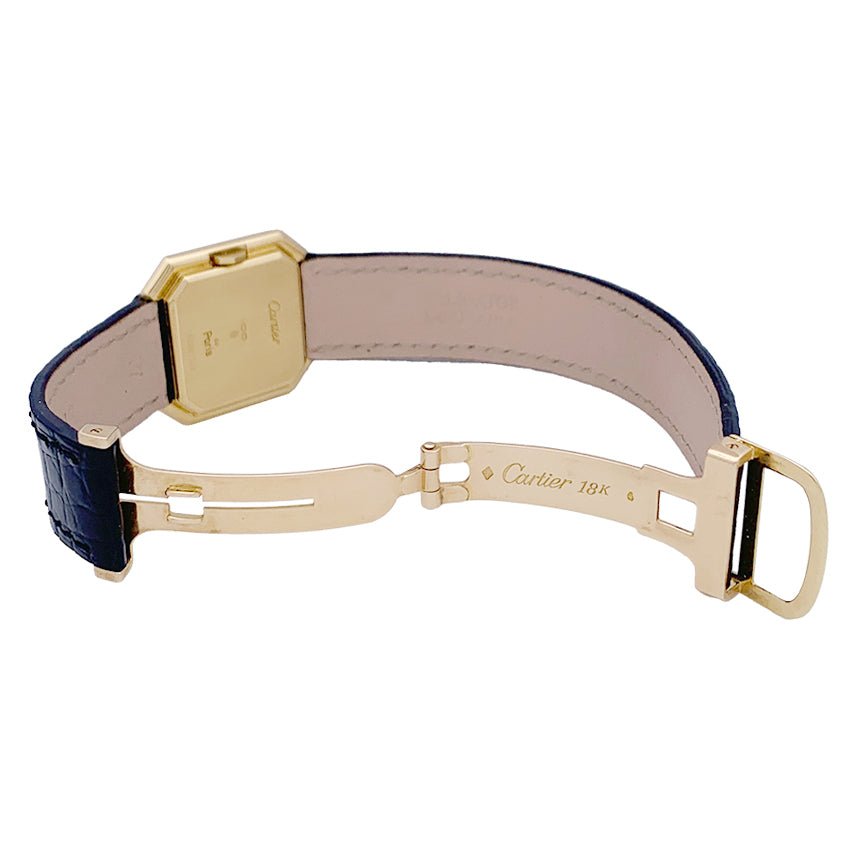 Montre Cartier, "Ceinture", or jaune, cuir. - Castafiore