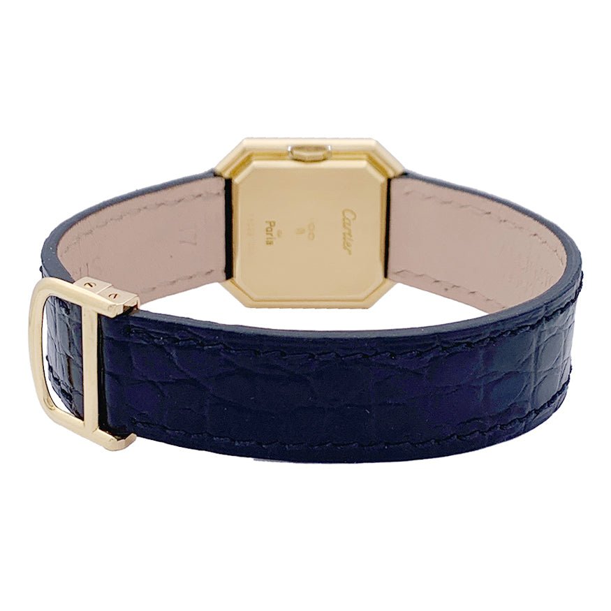 Montre Cartier, "Ceinture", or jaune, cuir. - Castafiore