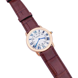Montre CARTIER "Ronde Solo" or rose, acier et cuir. - Castafiore