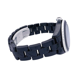 Montre CHANEL "J12", céramique noire et acier - Castafiore