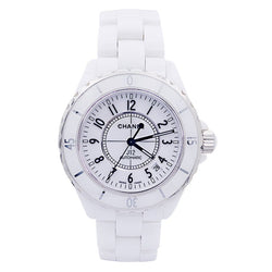 Montre CHANEL, "J12" en céramique blanche. - Castafiore