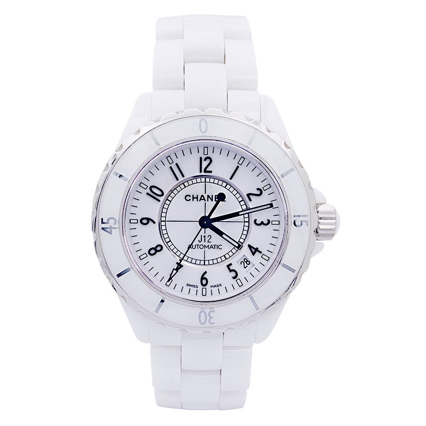 Montre CHANEL, "J12" en céramique blanche. - Castafiore