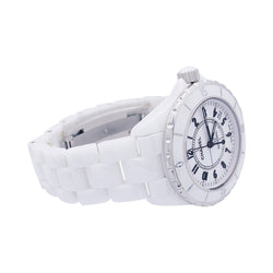 Montre CHANEL, "J12" en céramique blanche. - Castafiore