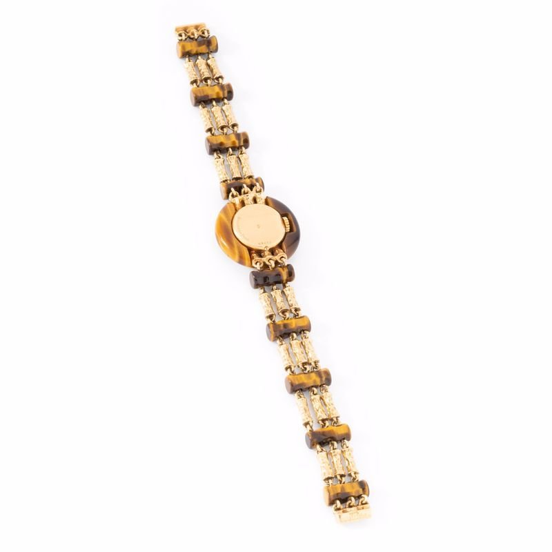 Montre de dame en or jaune et oeil du tigre - Castafiore