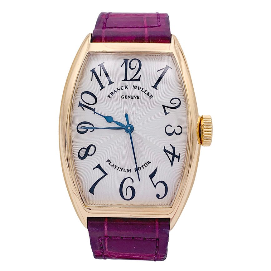 Montre Franck Muller, “Master of Complications”, or rose, cuir. - Castafiore