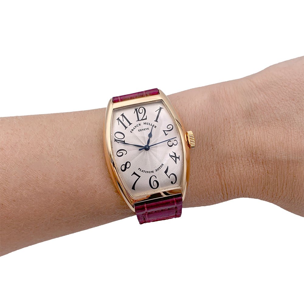 Montre Franck Muller, “Master of Complications”, or rose, cuir. - Castafiore