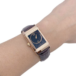 Montre JAEGER-LECOULTRE "Reverso Duetto", en or rose et diamants - Castafiore