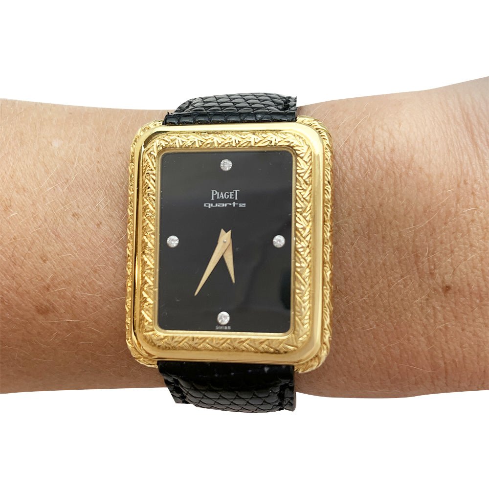 Montre Piaget en or jaune, cuir. - Castafiore