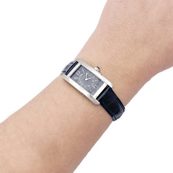 Montre Quartz CARTIER "Tank Américaine" en or blanc et cuir - Castafiore