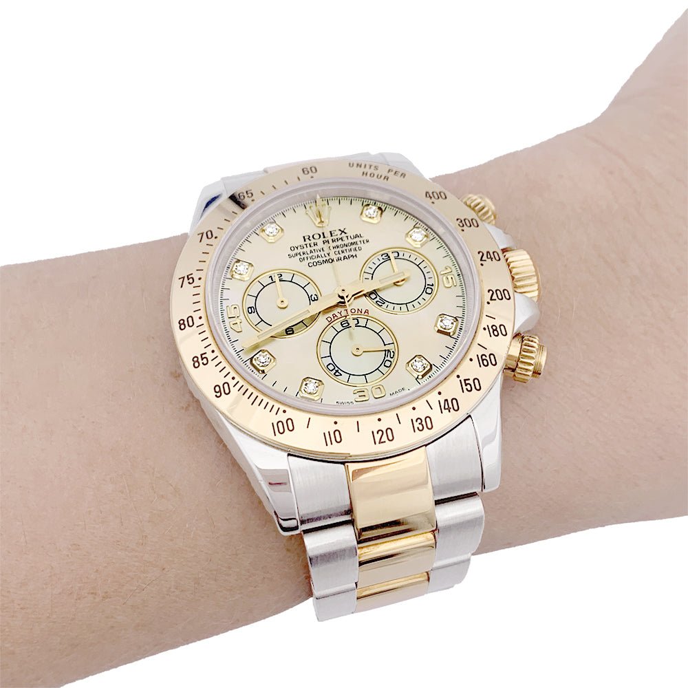Montre ROLEX, "Cosmograph Daytona", or jaune et acier - Castafiore