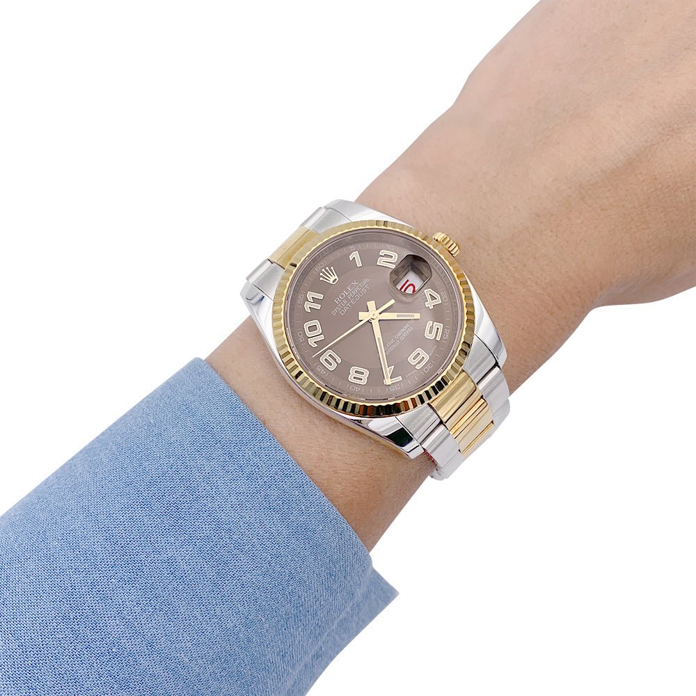 Montre ROLEX "Oyster Perpetual Datejust" en or jaune et acier. - Castafiore
