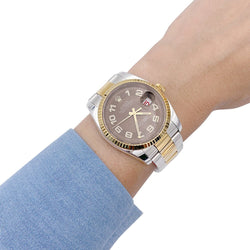 Montre ROLEX "Oyster Perpetual Datejust" en or jaune et acier. - Castafiore