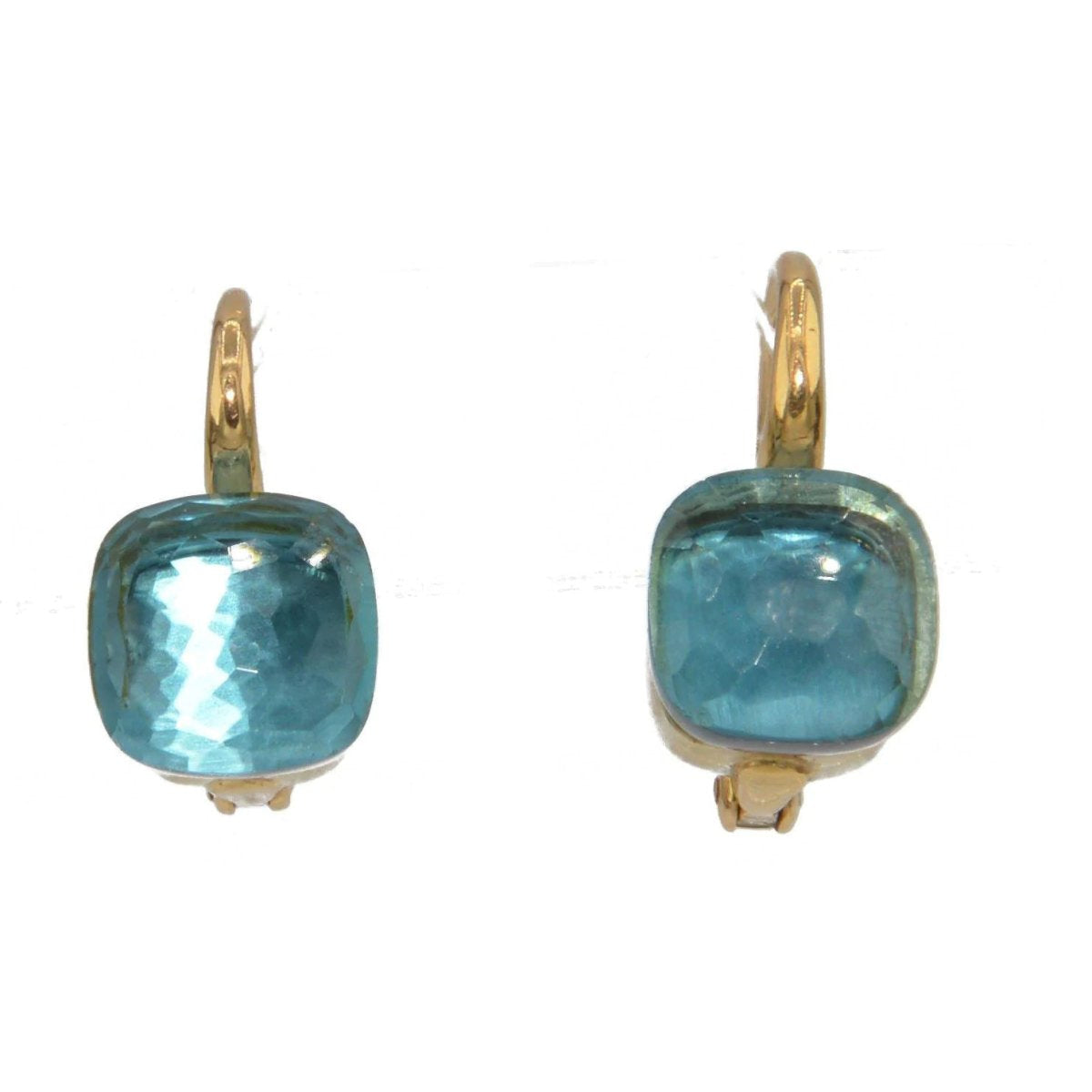 Paire de boucles d'oreilles de la maison Pomellato modéle Nudo en Topaze Bleue - Castafiore