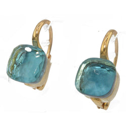 Paire de boucles d'oreilles de la maison Pomellato modéle Nudo en Topaze Bleue - Castafiore