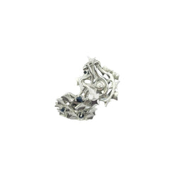 Paire de clip d'oreilles en or gris 18K saphirs ronds facettés - Castafiore