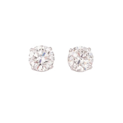 Paire de puce en diamant sur or gris 4 griffes - Castafiore