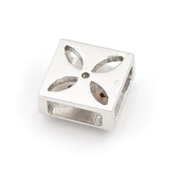 Pendentif carré en or blanc et diamant - Castafiore