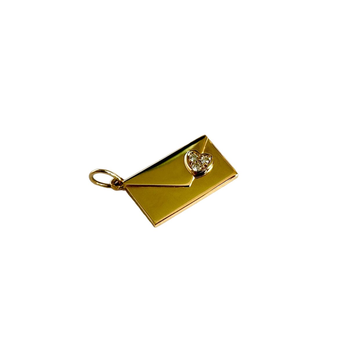 Pendentif CARTIER "enveloppe à secret" en or jaune et diamants - Castafiore