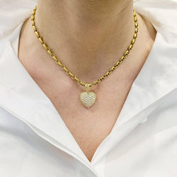 Pendentif Coeur or jaune et diamants - Castafiore